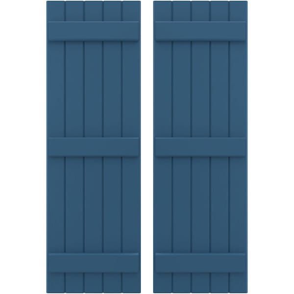 Ekena Millwork Americraft 5-Board, 3 Batten Exterior Real Wood Joined Board-n-Batten Shutters, ARW401BB518X57HBH, PR ARW401BB518X57HBH - main